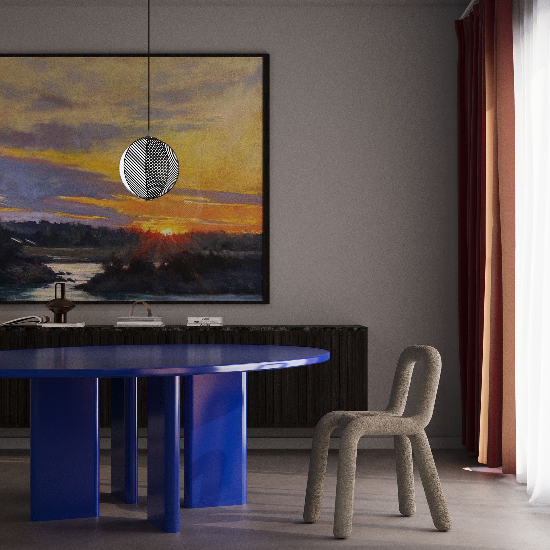 Mondo Pendant over blue table