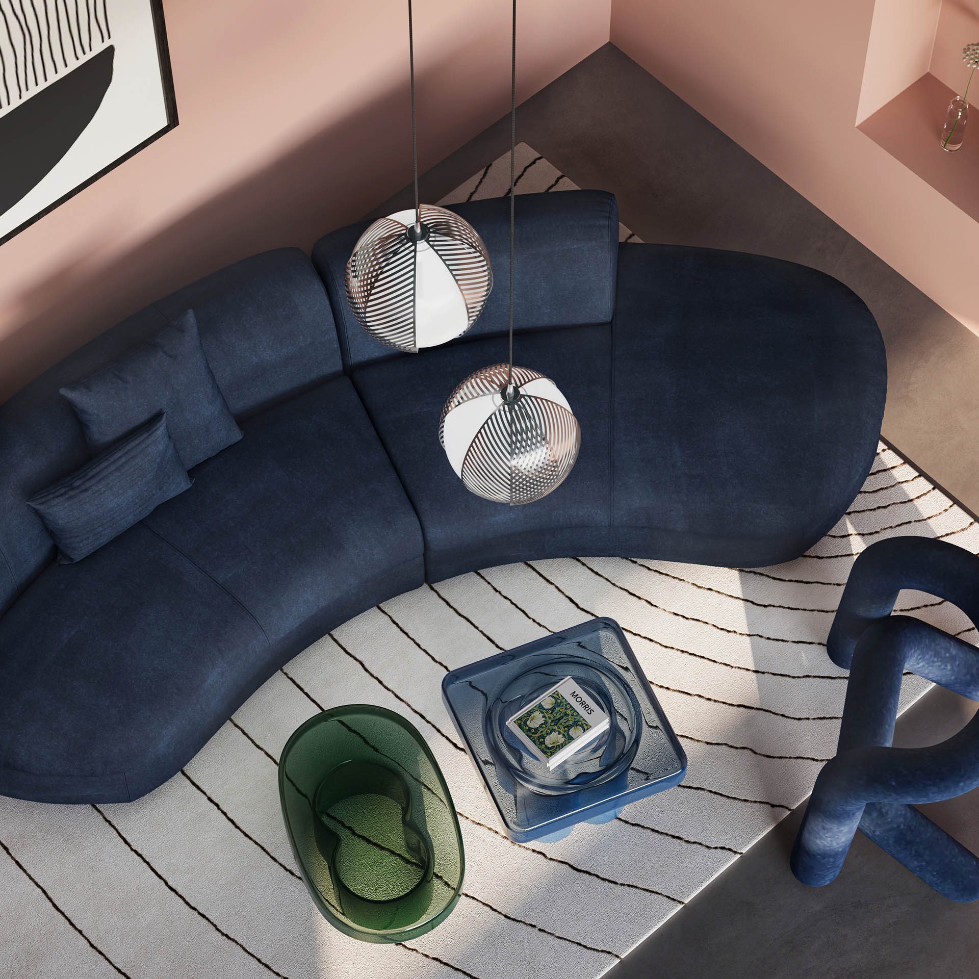 Mondo Large pendant over sofa