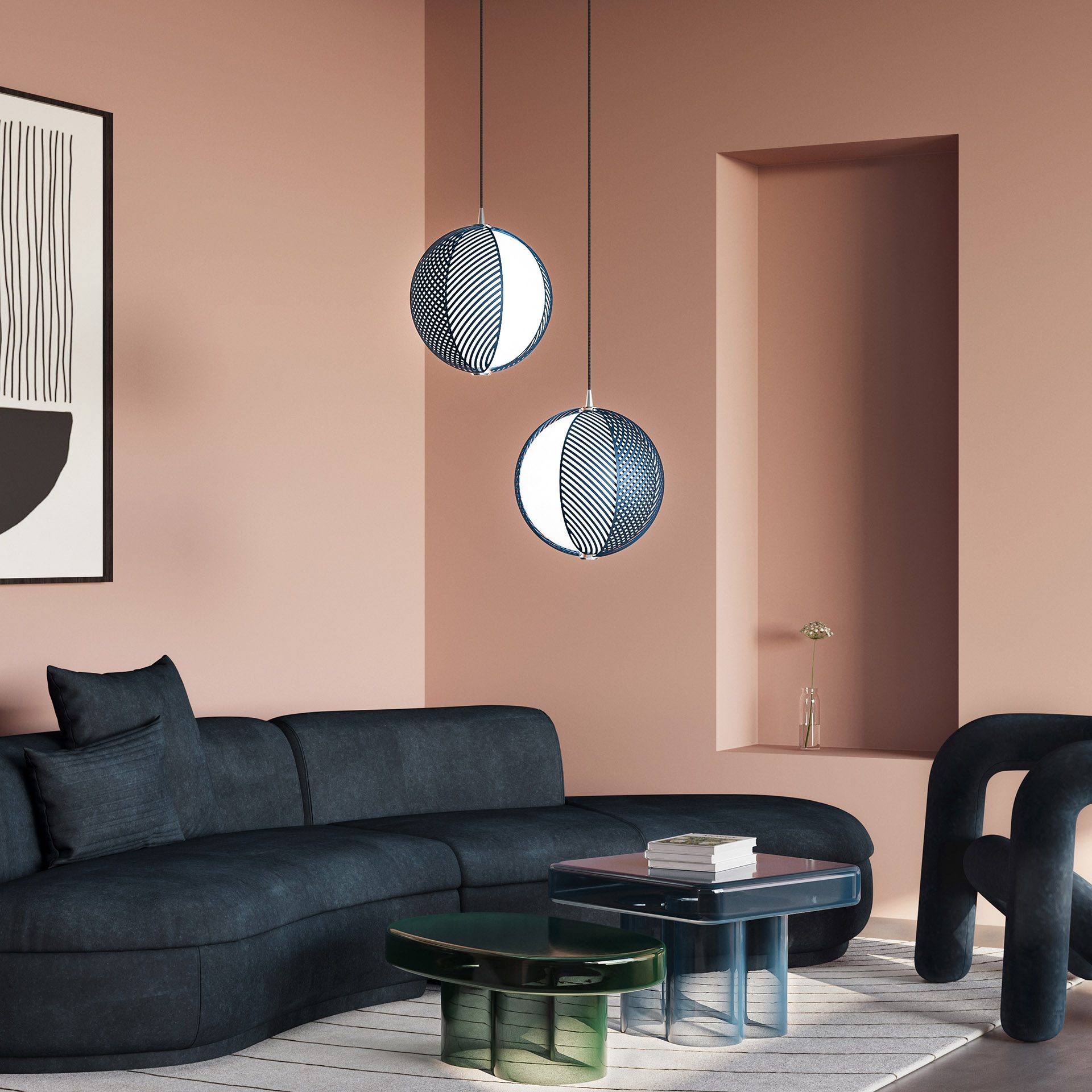 Mondo Large pendant over sofa
